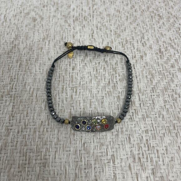 Karma And Luck Bead Hammered Chakra Bracelet - Picture 1 of 2